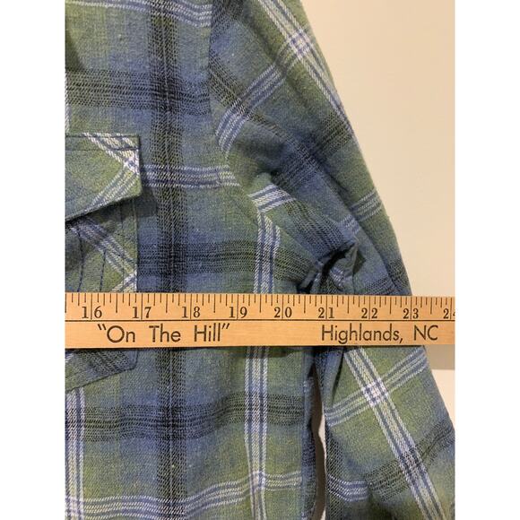 True Religion Long Sleeve Button Down Shirt Graphic Large Letter Medium Plaid - Picture 9 of 9